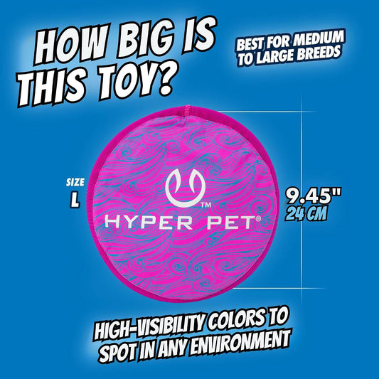Hyper Pet Flippy Flopper Disco volador blando de 9" para perros, fl...