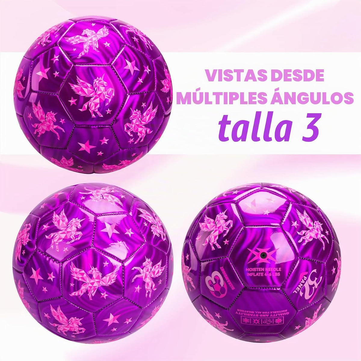Balón de fútbol tamaño 4, tamaño 3, tamaño 2 con bomba desinflada,...