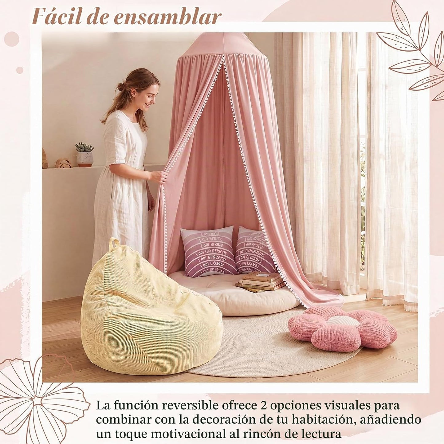 Juego de rincón de lectura para niños con tienda de campaña, funda...