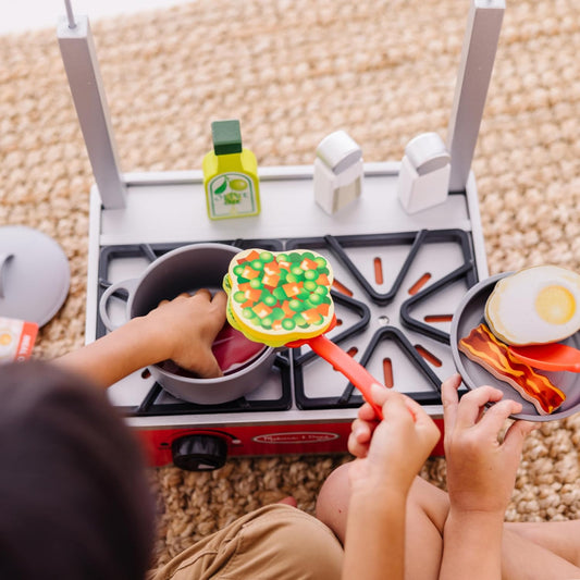 Melissa & Doug Juego de cocina de madera de lujo de 19 piezas c...