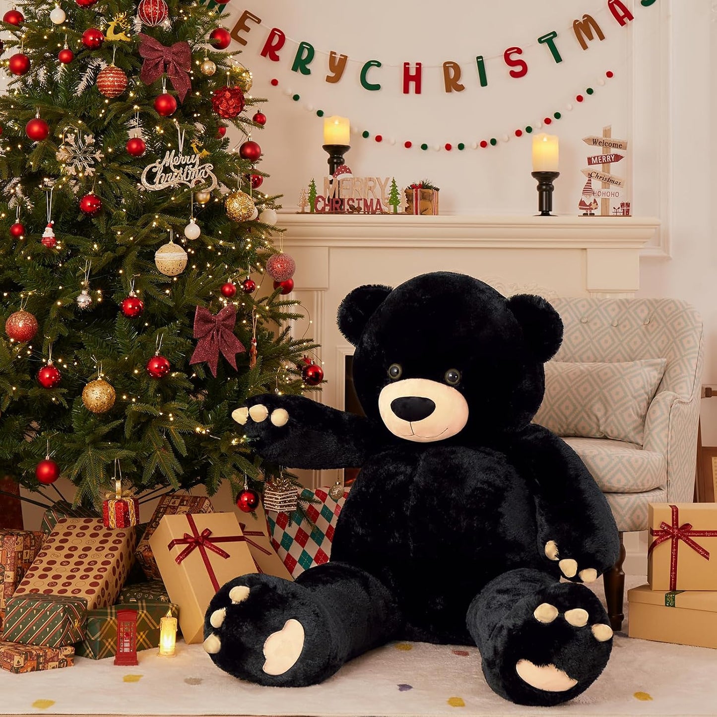 MorisMos Oso de peluche gigante de 5 pies, 59 pulgadas, oso de pelu...