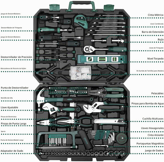 DEKOPRO Juego de herramientas: Kit de herramientas para el hogar de...