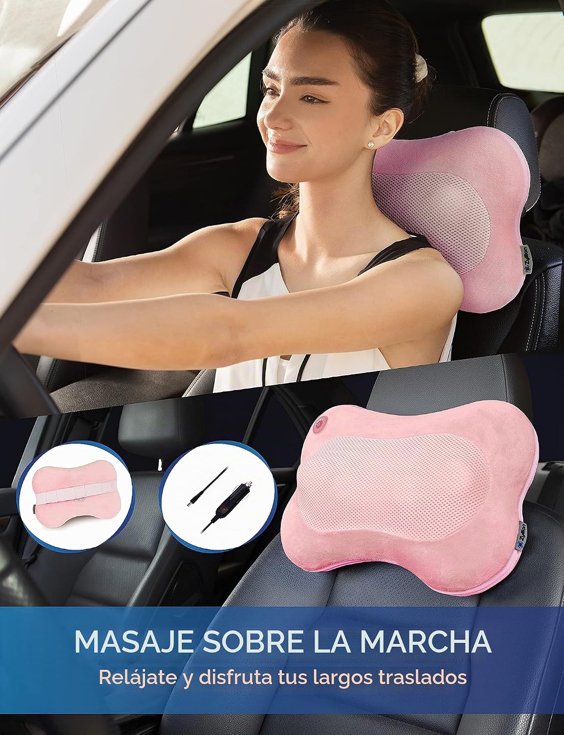 Zyllion ZMA-13 Masajeador de espalda y cuello con calor para alivia...