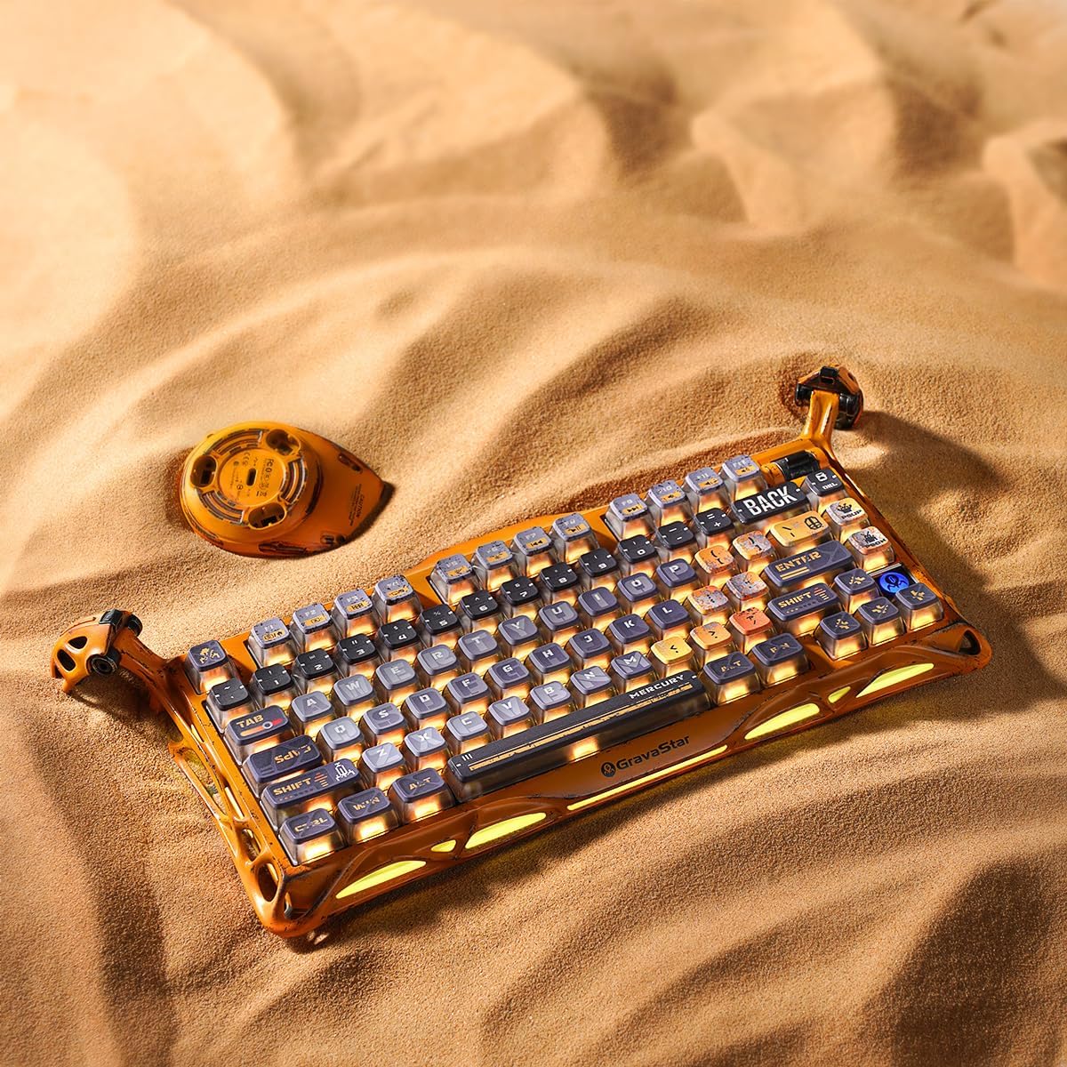 GravaStar Mercury K1 Pro Teclado mecánico inalámbrico para juegos,...