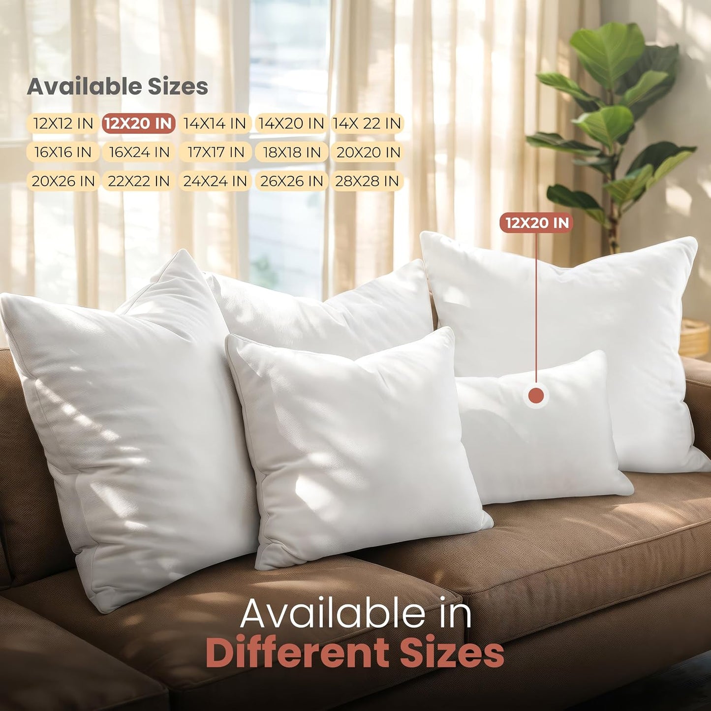 Utopia Bedding - Relleno de almohadas decorativas (paquete de 2, co...