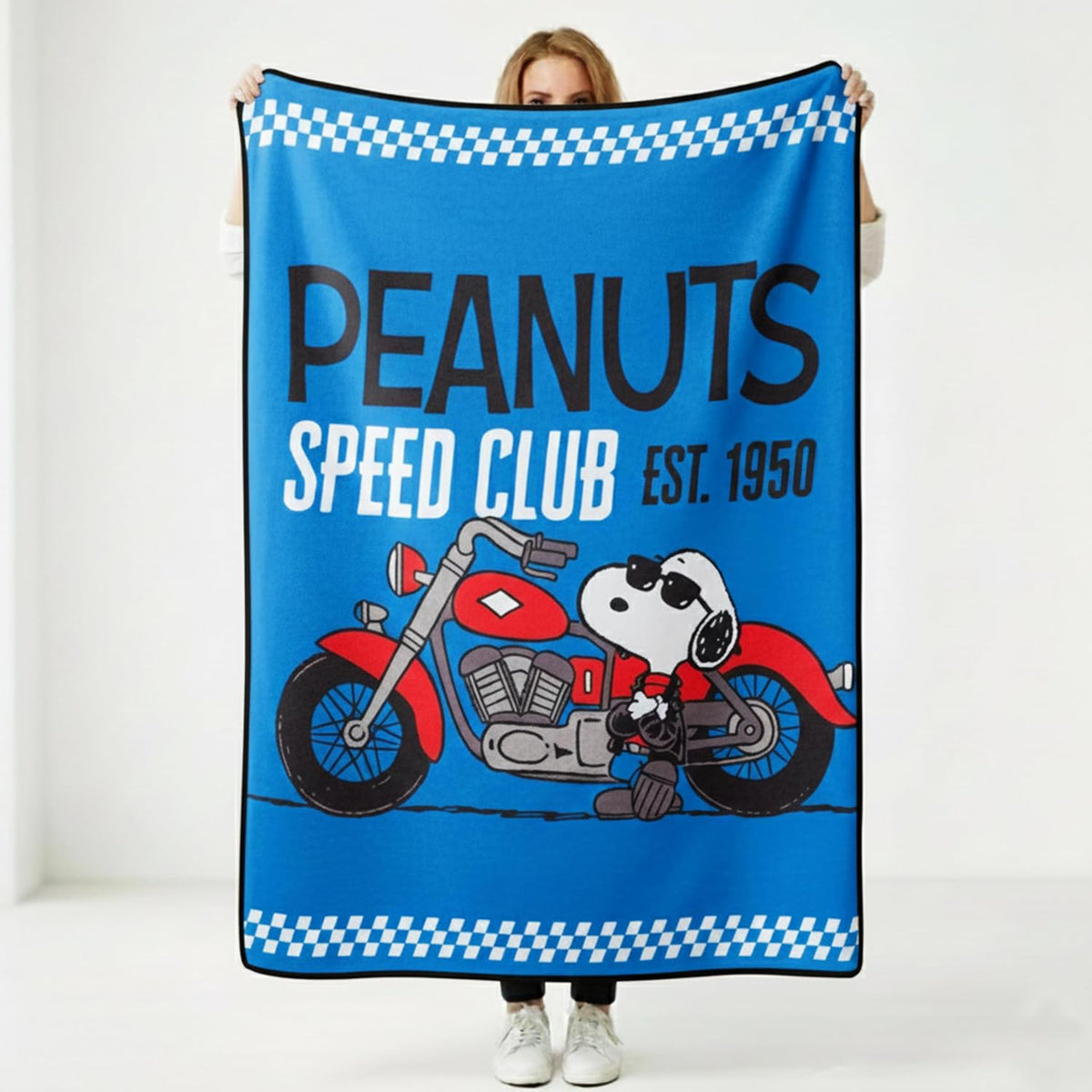 Silver Buffalo Peanuts Snoopy Speed Club Est 1950 - Manta de forro...