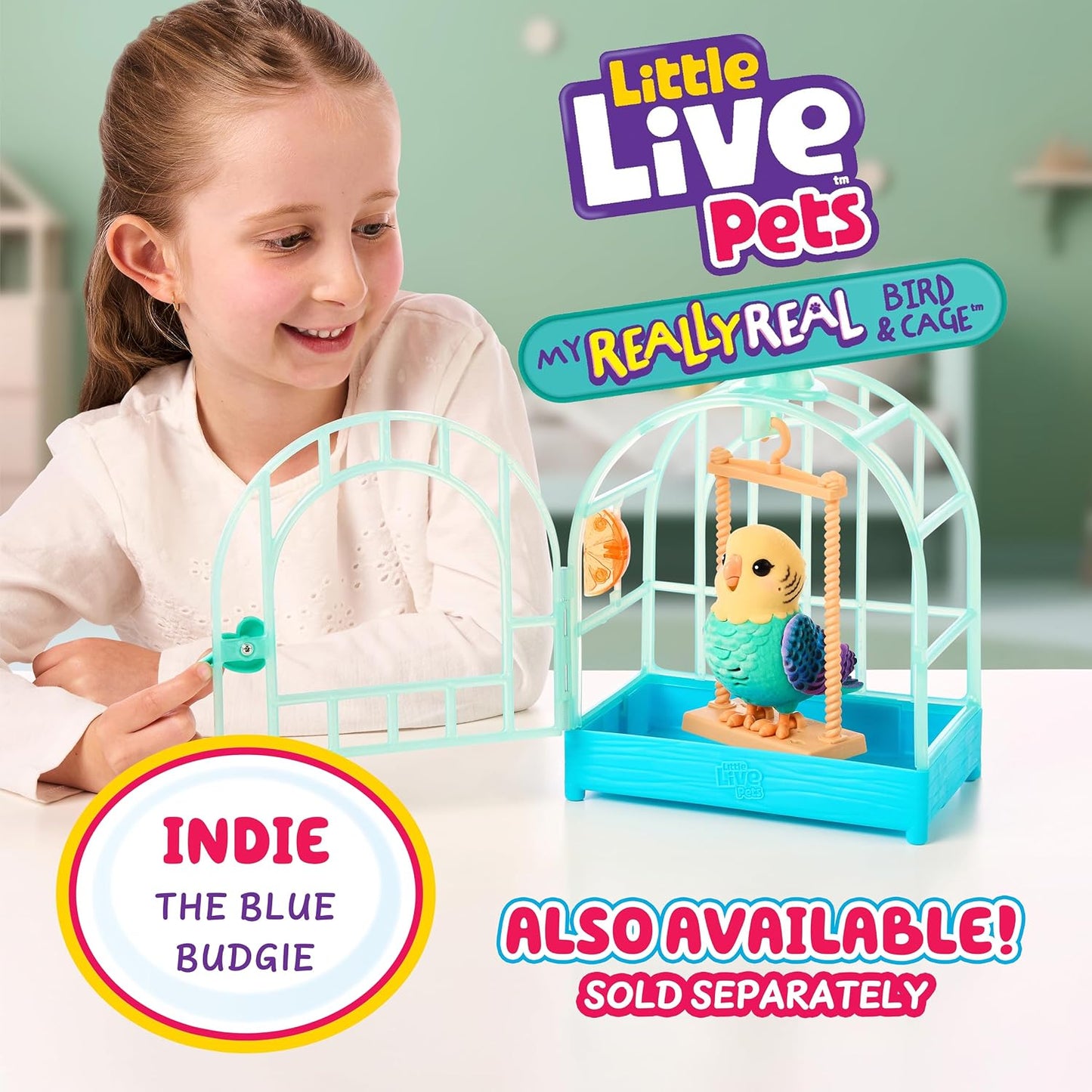Little Live Pets My Really Real - Juguete y jaula de pájaro parlant...