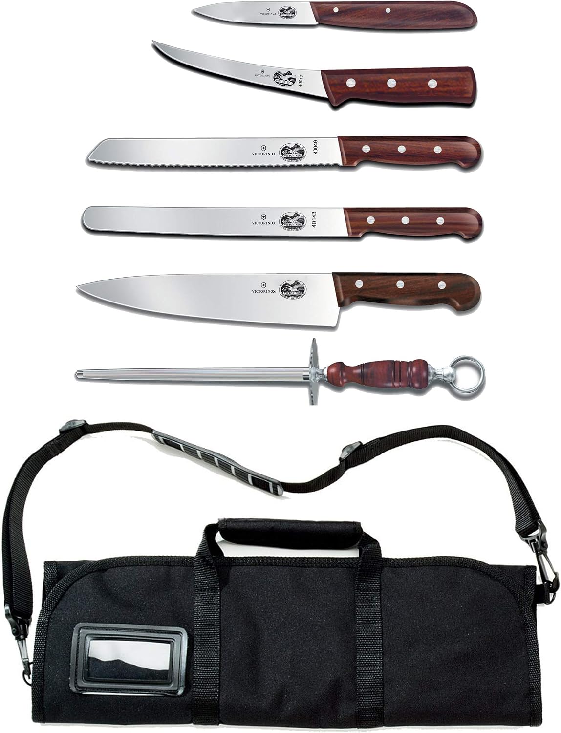 Victorinox Juego de cubiertos de mango de palisandro de 7 piezas co...