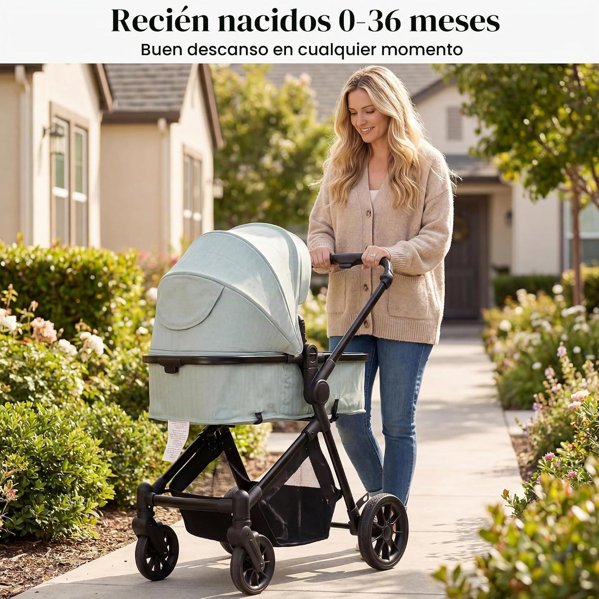 Nurtrarola - Cochecito de bebé ligero 2 en 1 con asiento reversible...