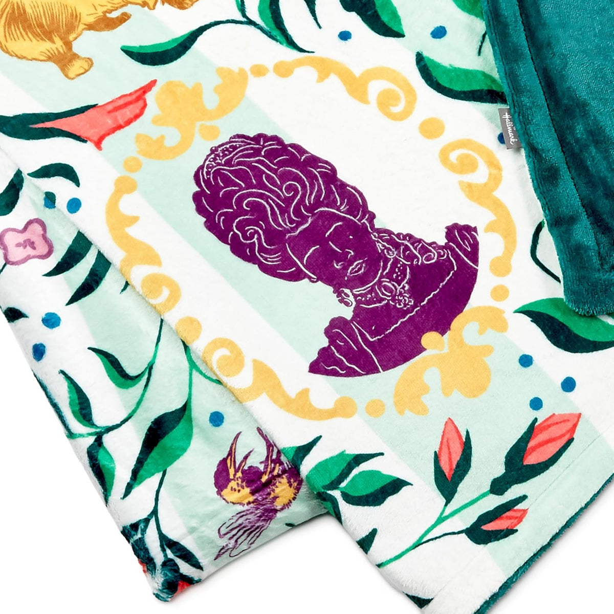 Hallmark Bridgerton - Manta (50 x 60 pulgadas), diseño floral verde...