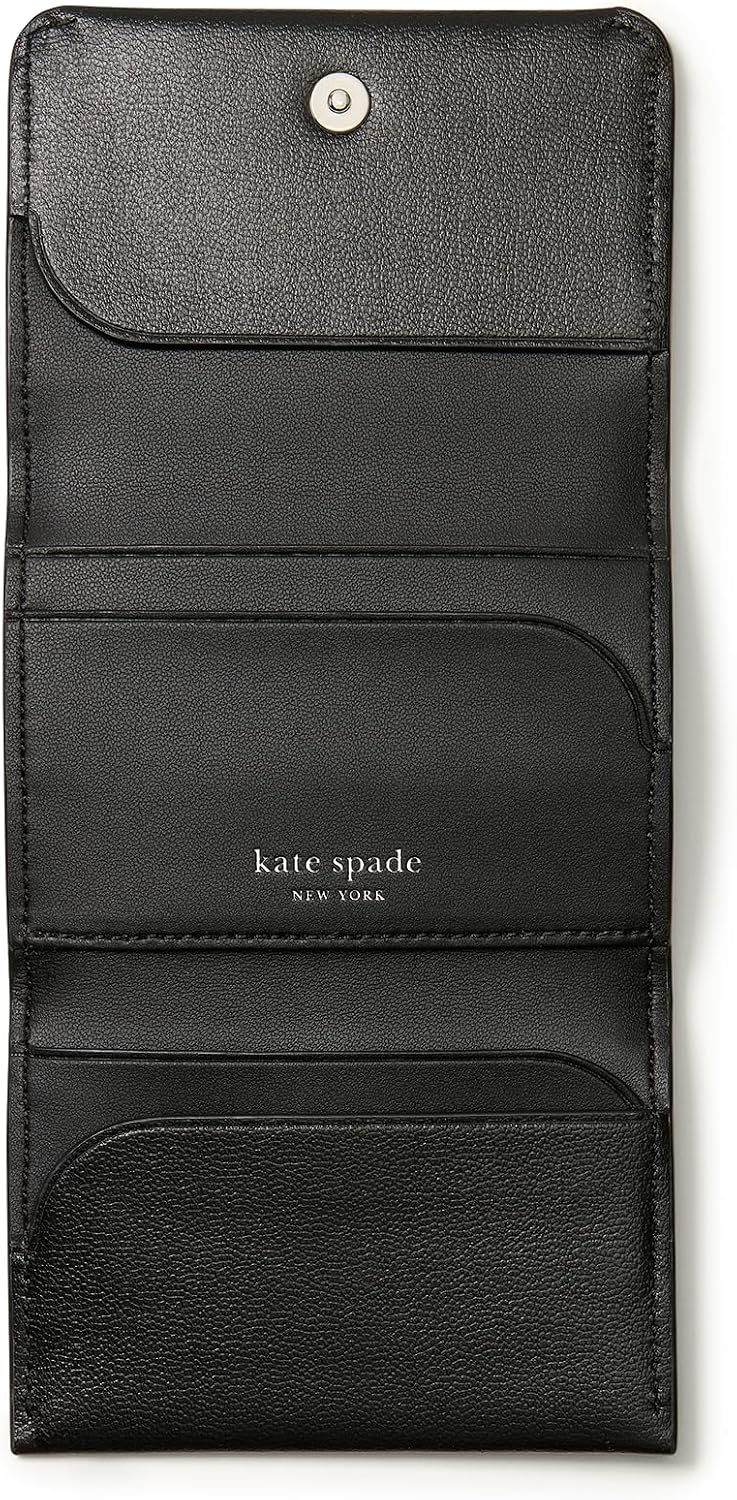 Kate Spade New York Tarjetero de cuero esmaltado Halo Cartera triple