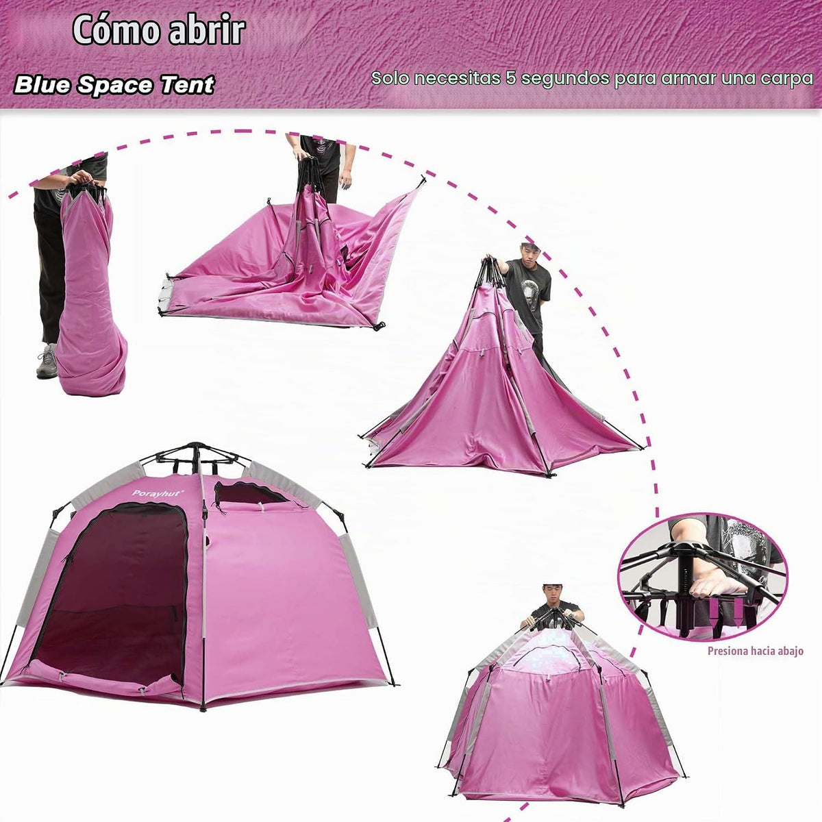 Tienda de campaña hexagonal portátil para niños con tira de luces L...