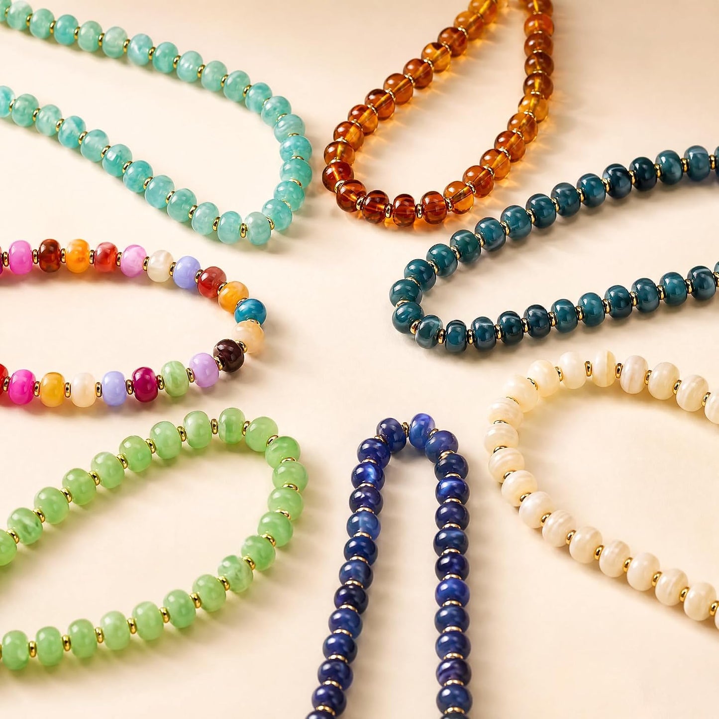 POPLOPP Collares de cuentas gruesas para mujer, gargantilla de cuen...