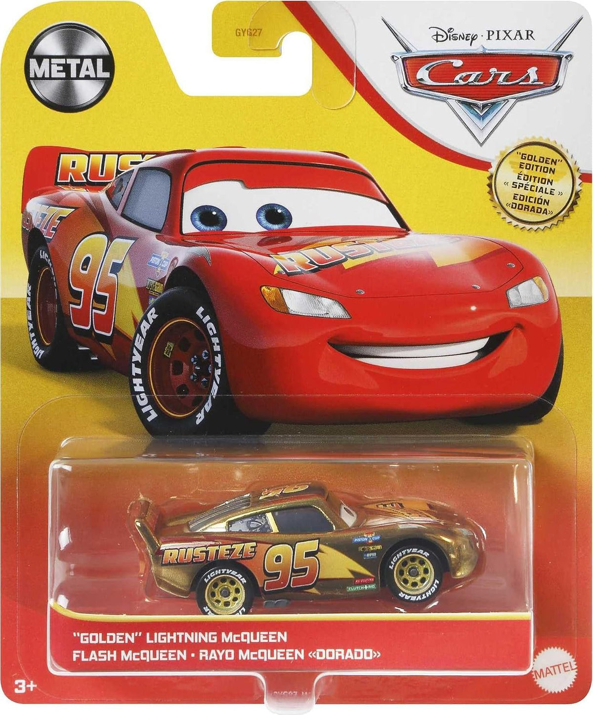 Disney Cars Golden Die-Cast Lightning McQueen - Personaje de pelícu...