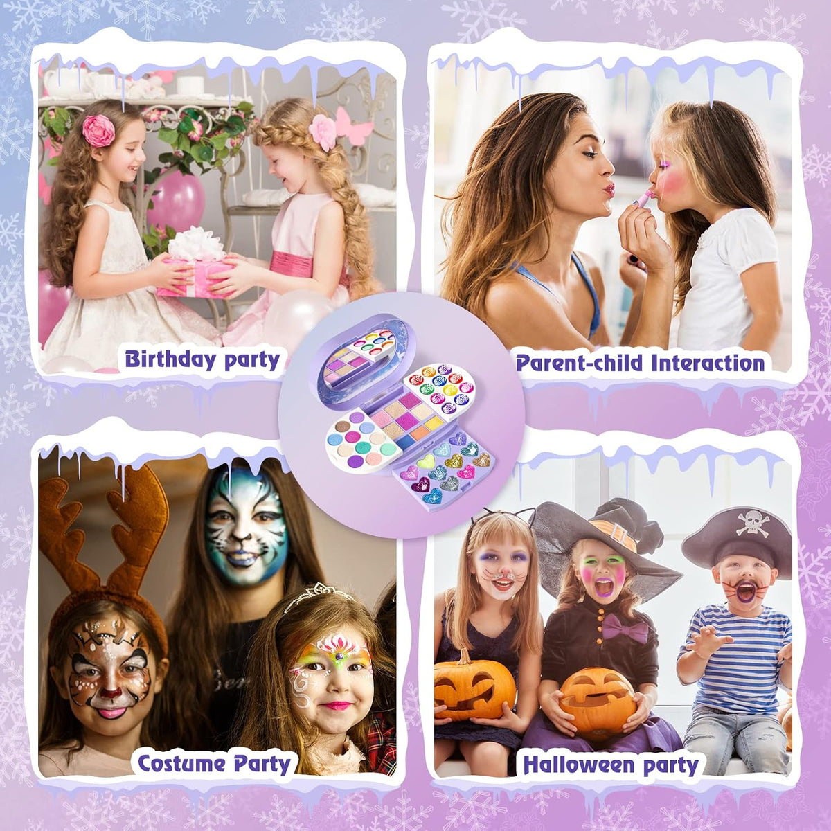Tomons Kit de maquillaje para niños para niña, juego de belleza de...