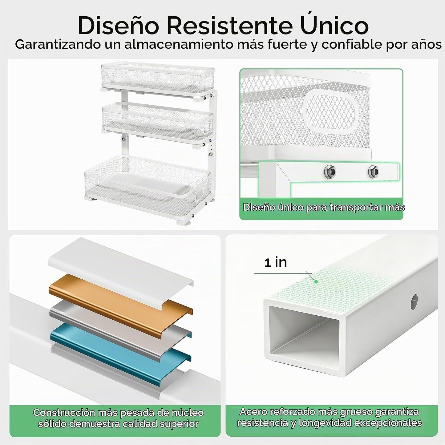 Organizador de 3 niveles para debajo del fregadero, organizador de...