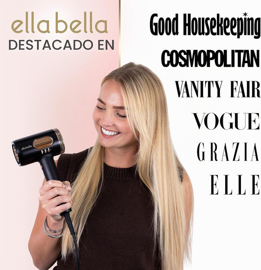 ELLA BELLA® Secador de pelo profesional de plasma inteligente con d...