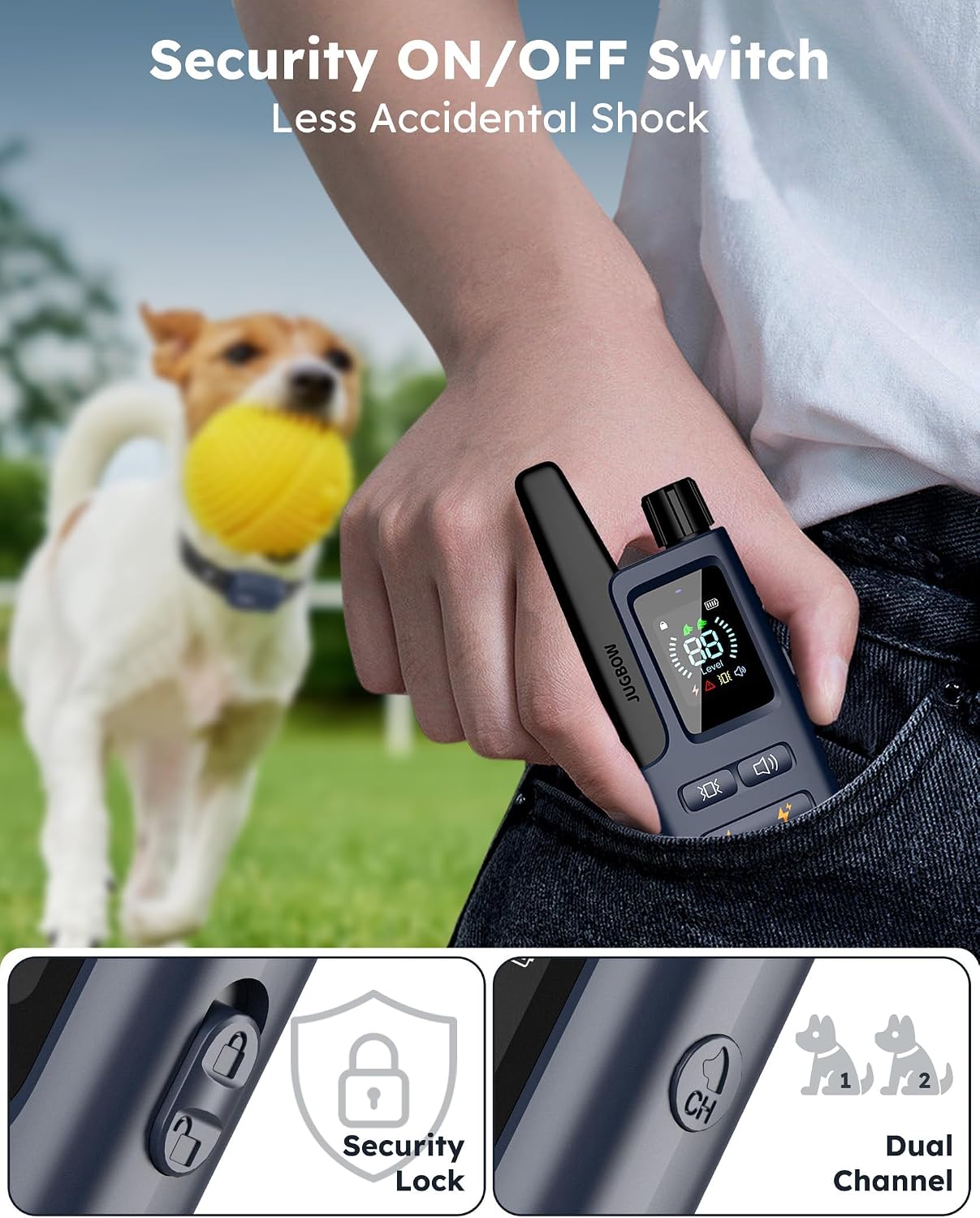 Collar de choque para 2 perros, collar de entrenamiento de perros d...