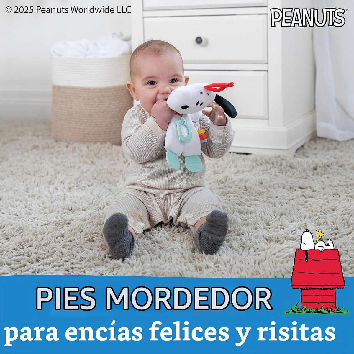 Kids Preferred Peanuts Snoopy - Juguete sensorial para bebé, manta...