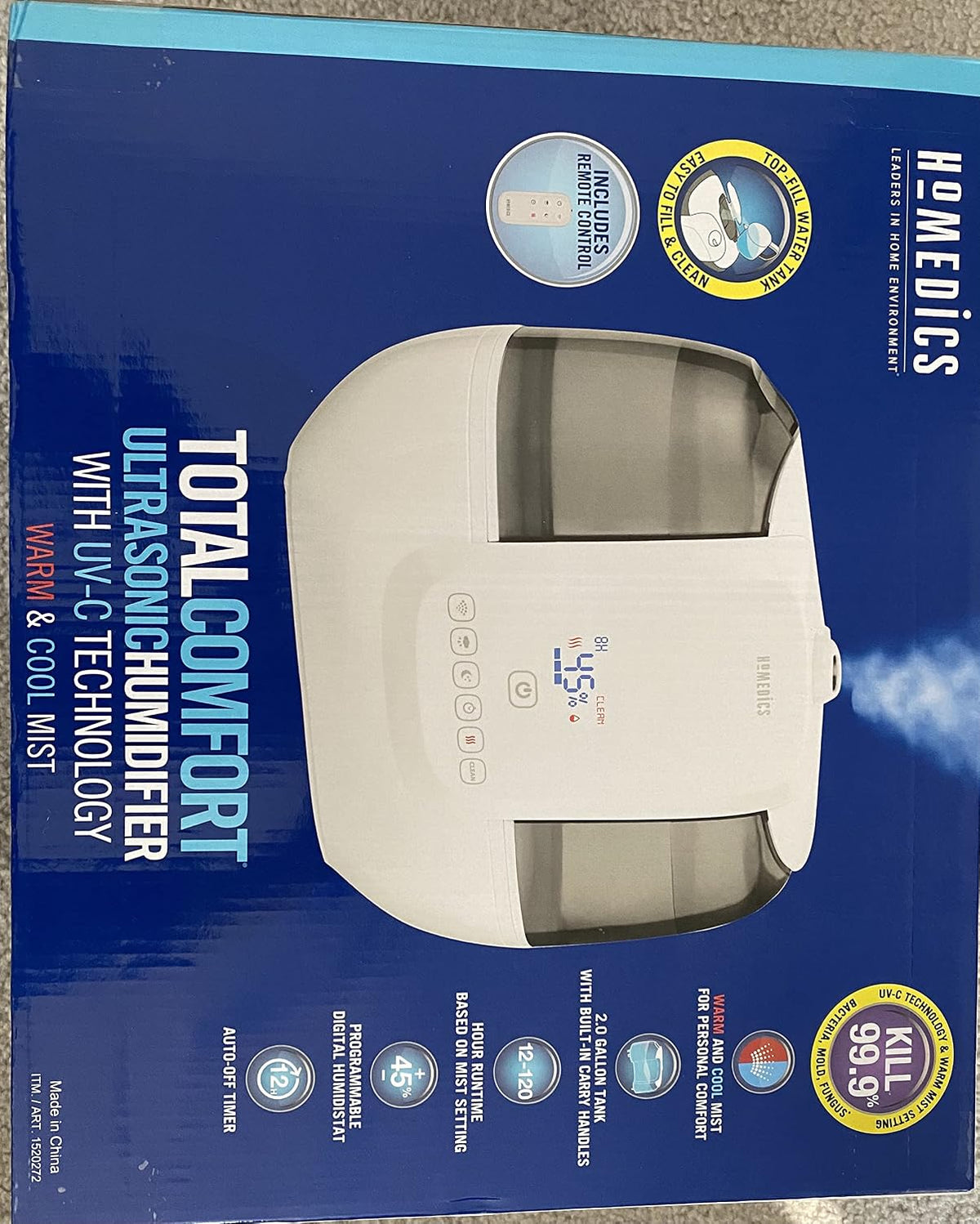 Humidificador ultrasónico TotalComfort® con tecnología UV-C y contr...
