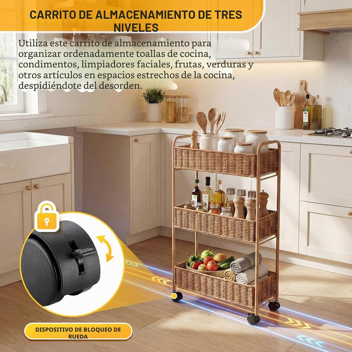 FOCHIER F Carrito de almacenamiento delgado, carrito de almacenamie...