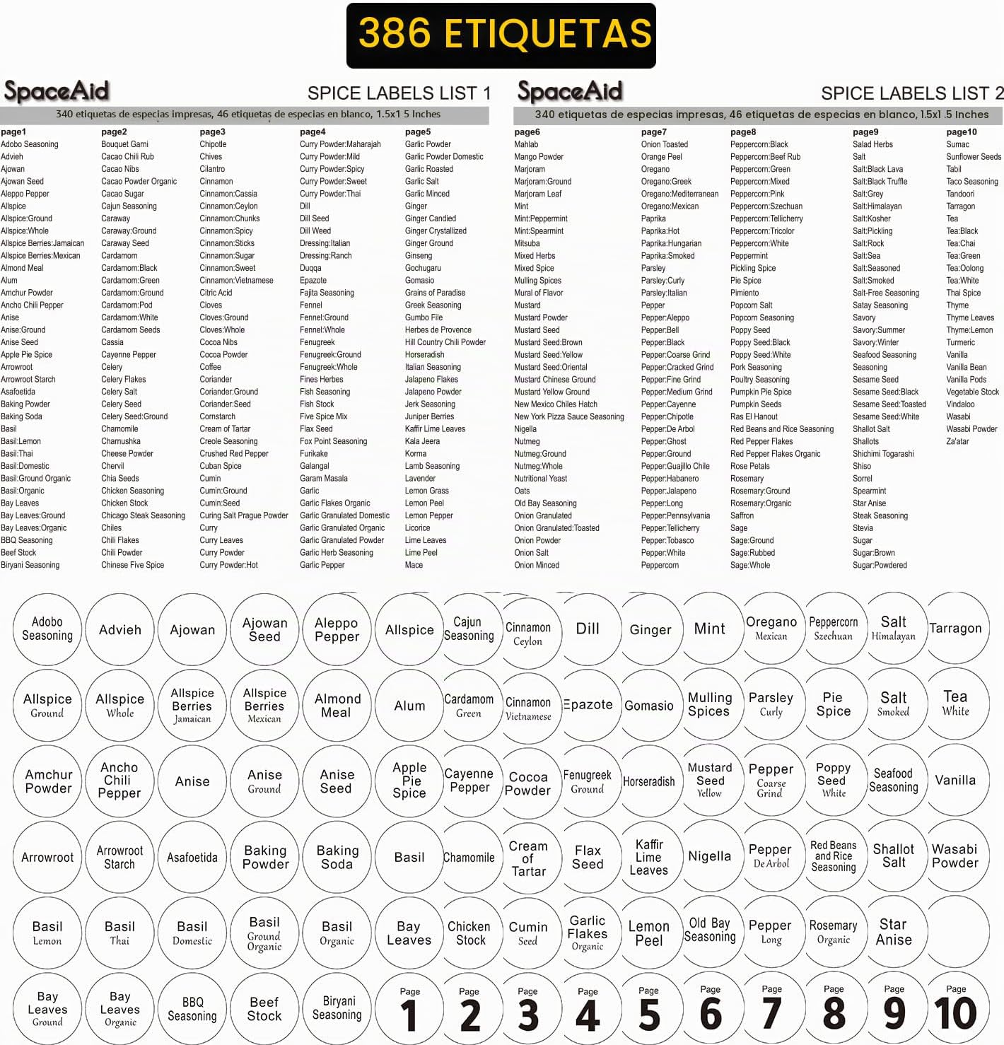 SpaceAid Organizador de Especieros con 21 Frascos de Especias, 386...