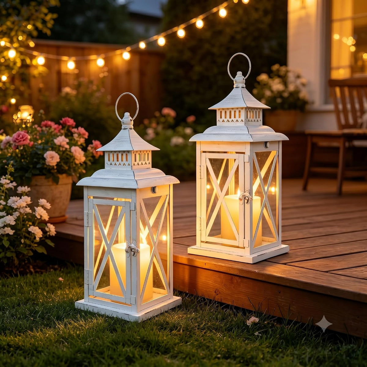 DECORKEY Farol decorativo para interiores y exteriores, 2 piezas de...