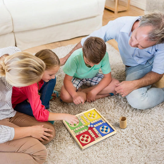 Juego de mesa Ludo de madera de 12 pulgadas, serpientes y escaleras...