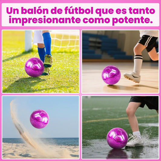 Champhox Pelota de fútbol tamaño 4 con purpurina rosa - Pelota de f...