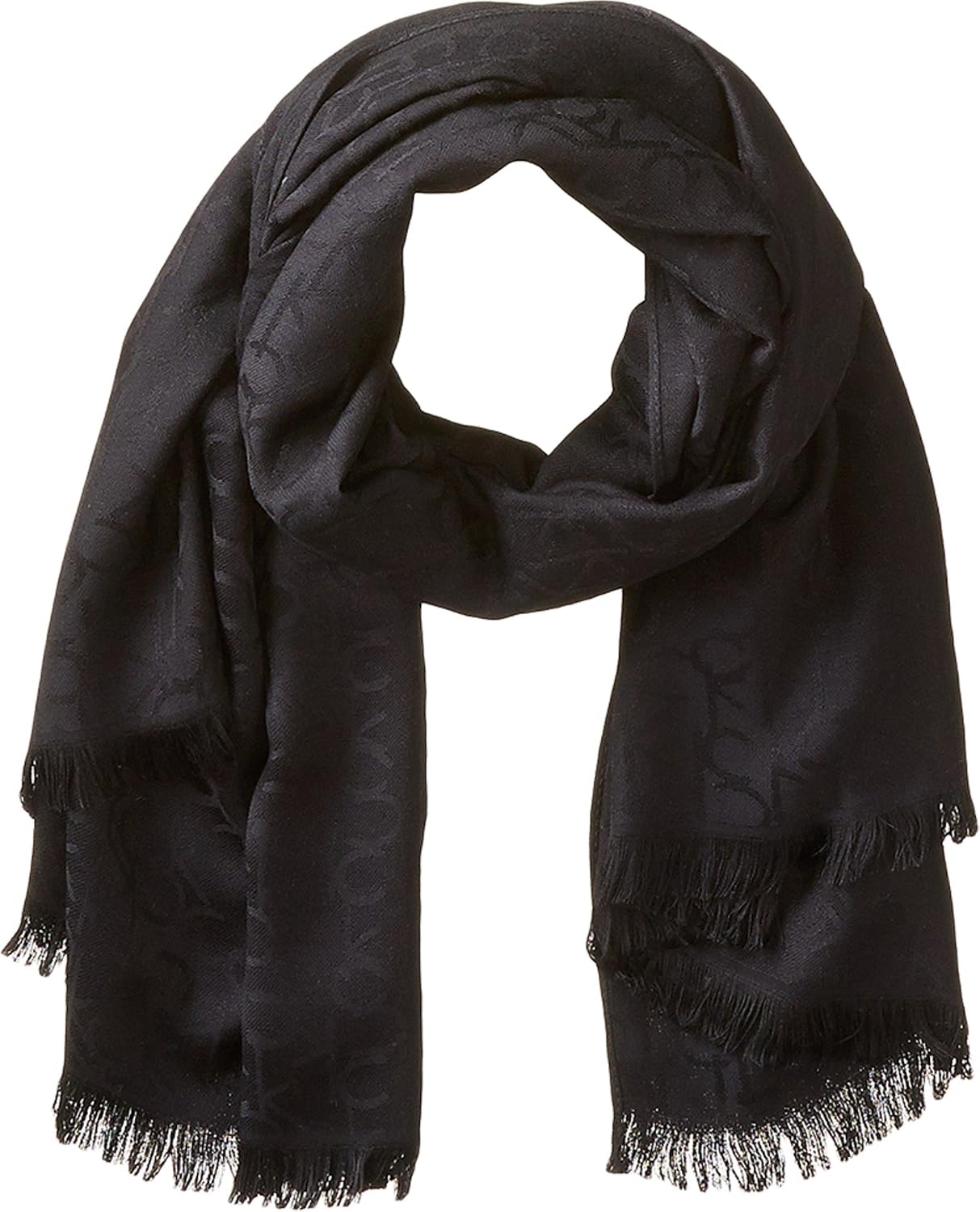 Bufanda de pashmina ligera con estampado de logo en el mismo tono d...