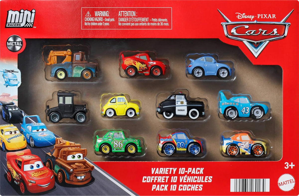 Mattel Disney Pixar Cars Vehículos de juguete Paquete de 10, Conjun...