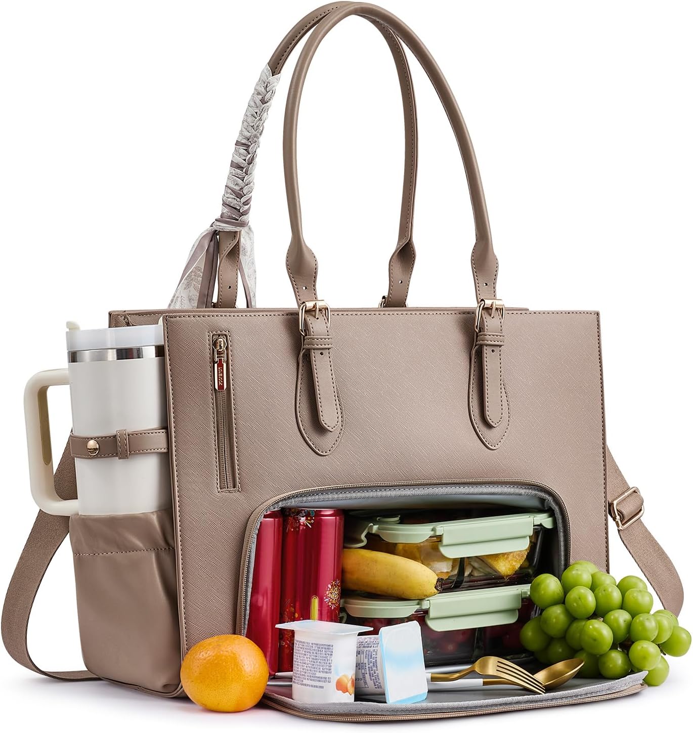 LOVEVOOK Bolsa de almuerzo para mujer, bolsa para laptop de 15.6 pu...
