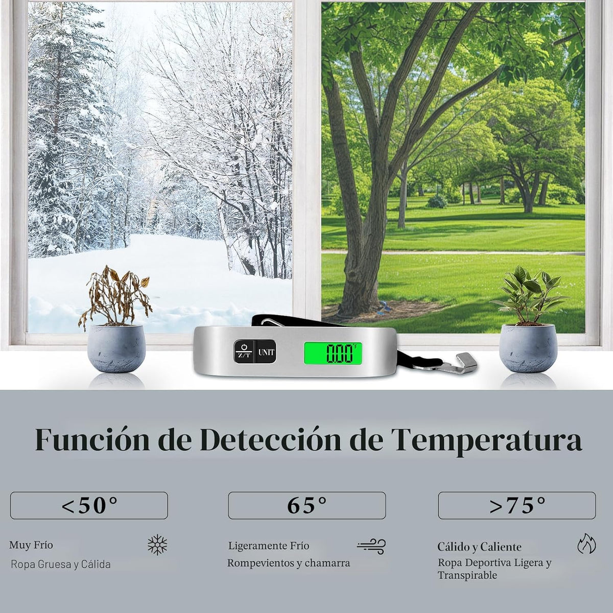 Báscula de equipaje, báscula de equipaje de 110 lb con funciones de...
