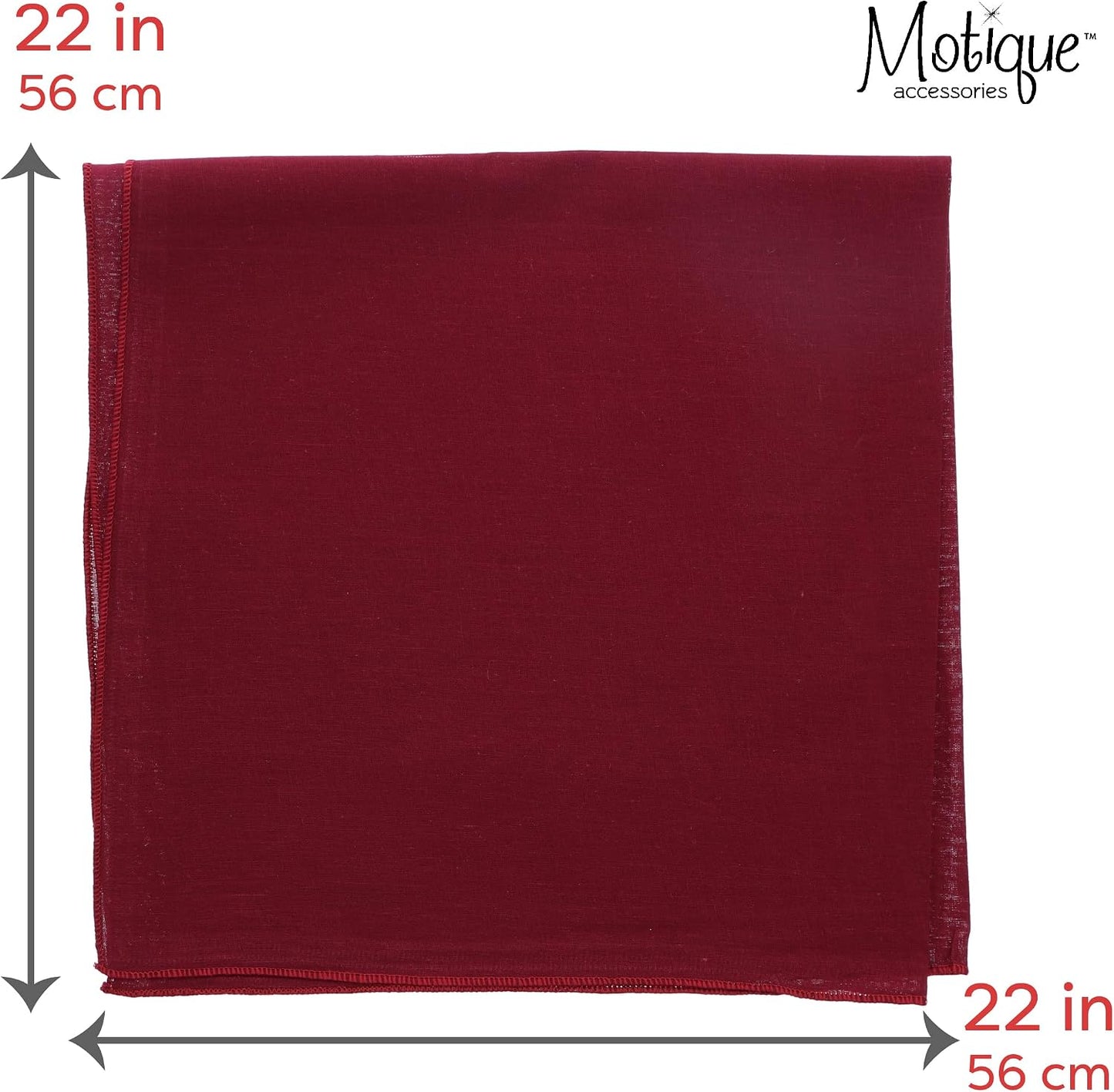 Motique Accessories Bandana de color sólido - Juego de 6 pañuelos