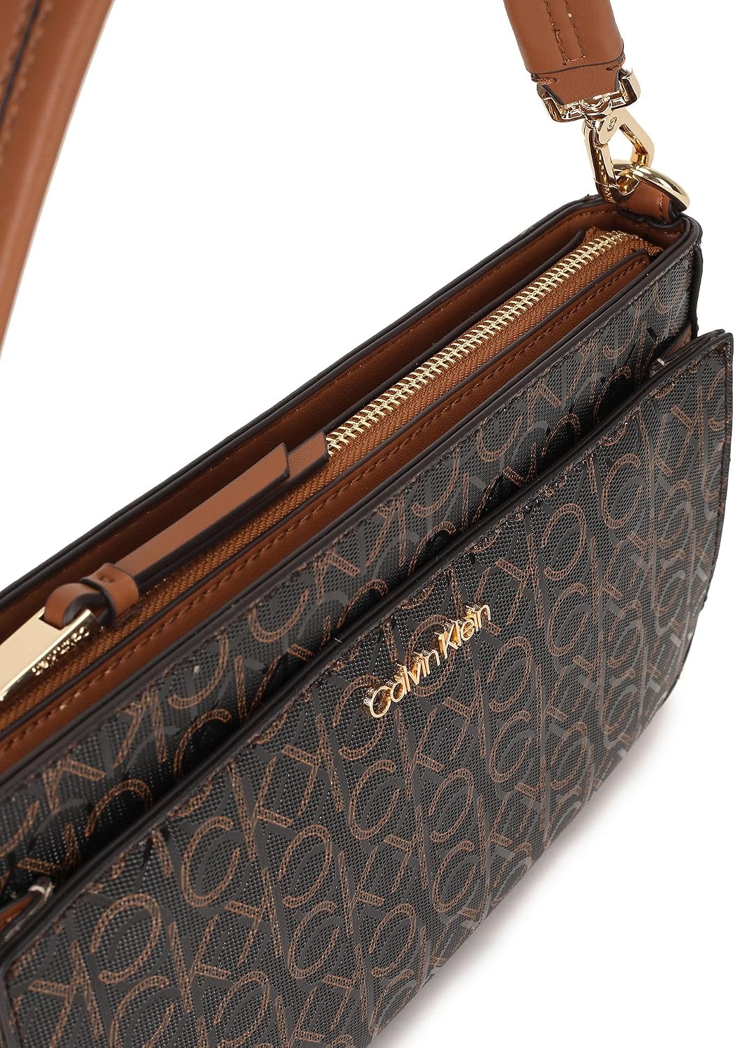 Calvin Klein Bolso de hombro Lucy con triple compartimento para muj...