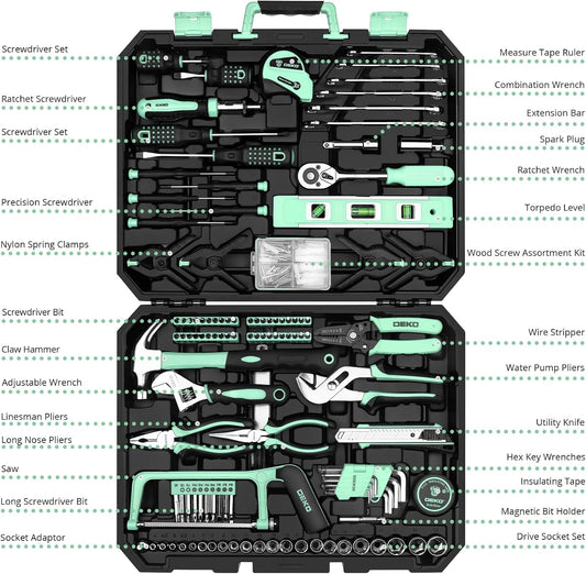DEKOPRO Juego de herramientas: kit de herramientas para el hogar de...