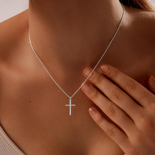 HAXIYA Collar con cruz para mujer, chapado en oro de 14 quilates\/p...