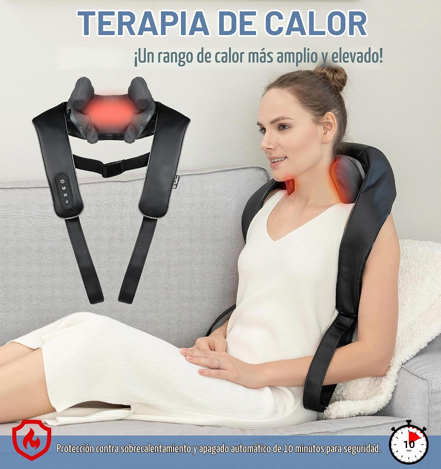 Zyllion ZMA-36 Masajeador de cuello y hombros con calor para alivia...