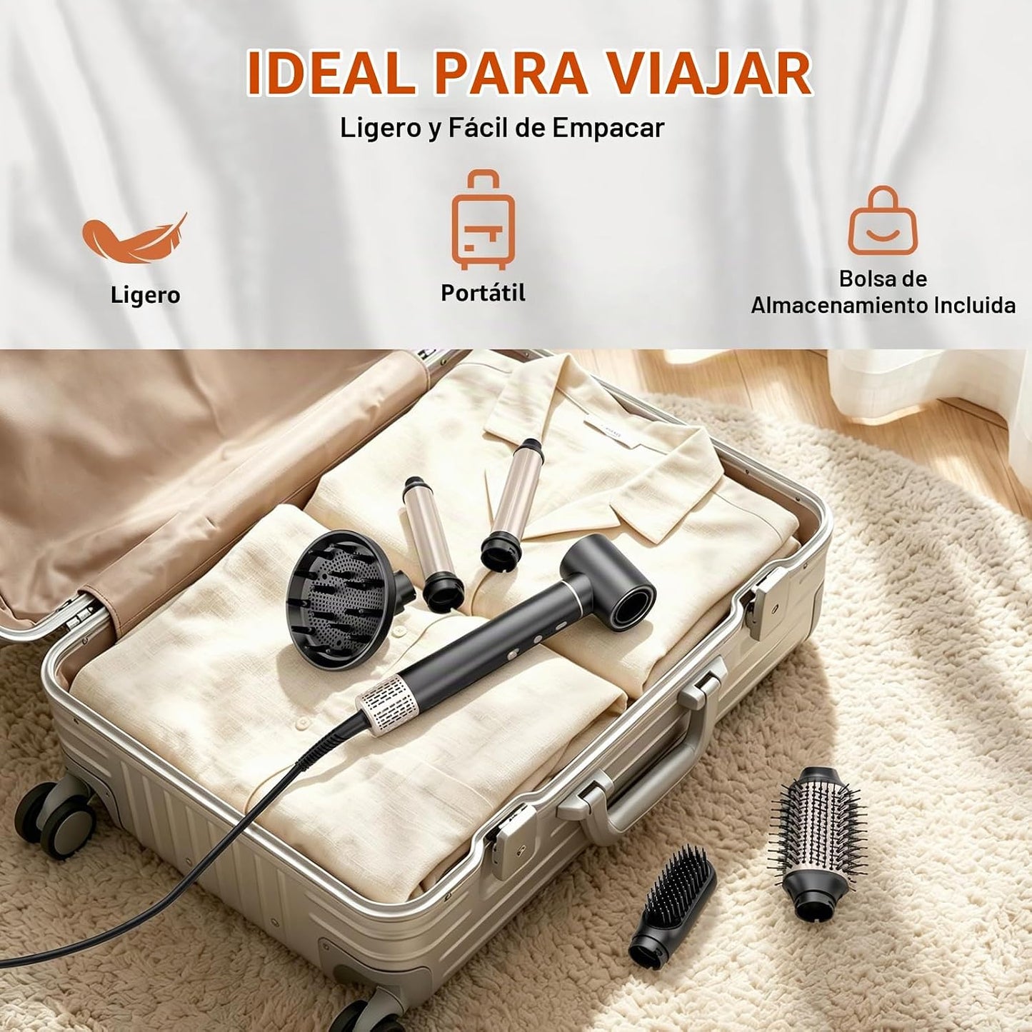 Mythsight StyleVibe - Moldeador de aire 6 en 1 con secador de pelo...