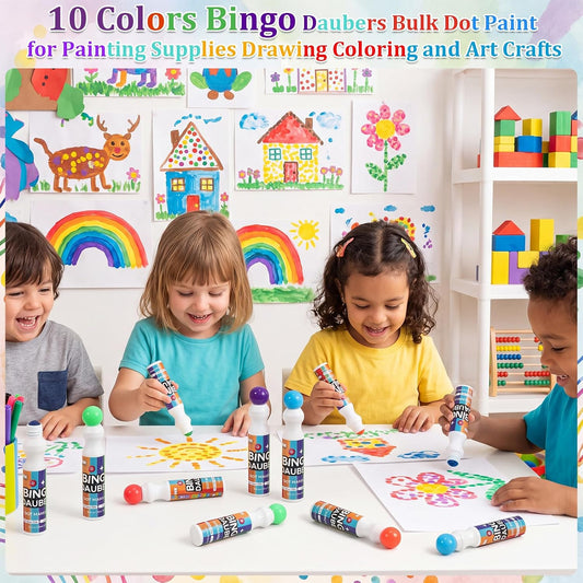 Crtiin Juego de 100 unidades de marcadores de puntos de 10 colores...