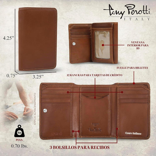 Tony Perotti Billetera RFID de cuero italiano para hombre con venta...