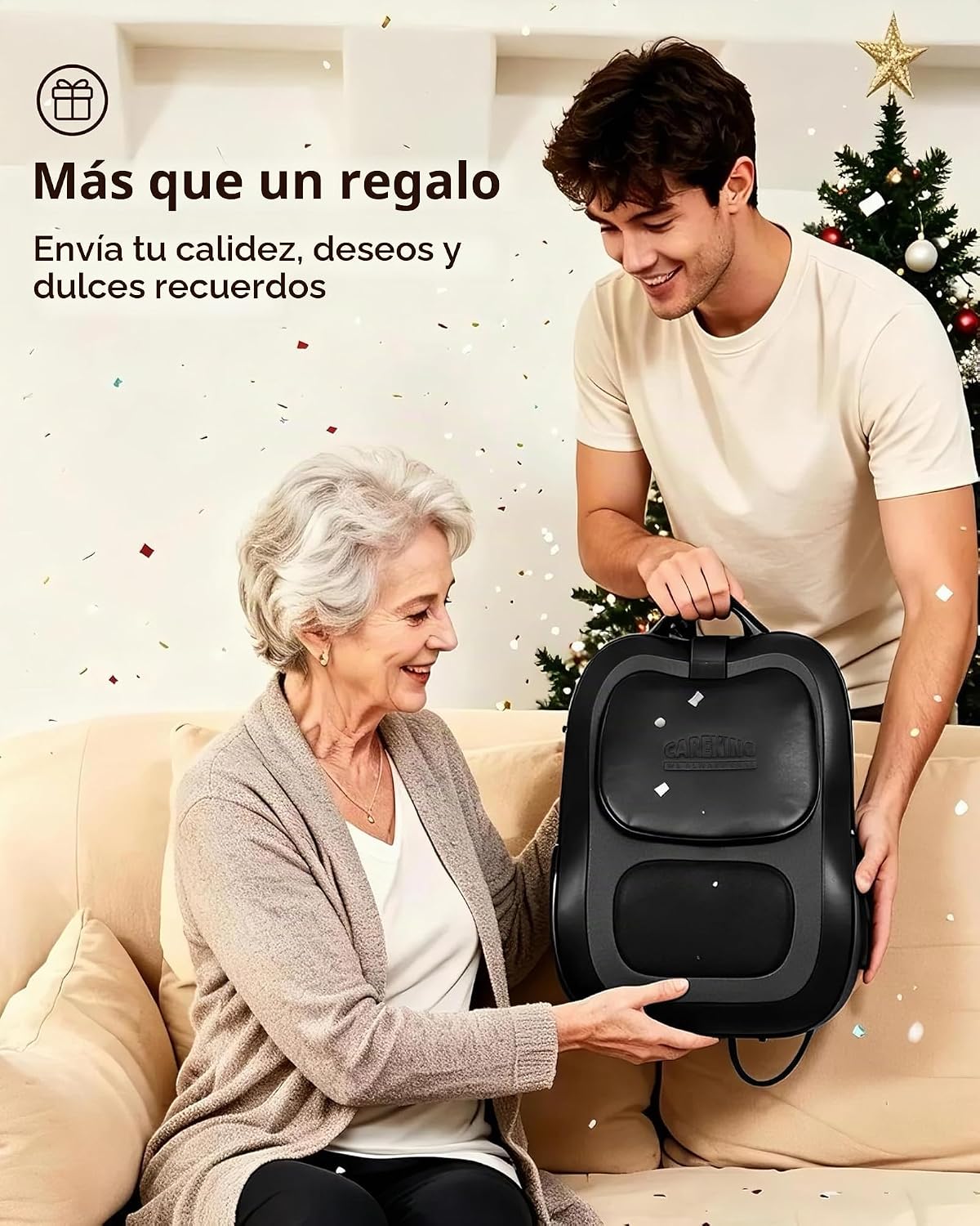 Masajeador de espalda con calor, masaje 3D arriba y abajo de la esp...