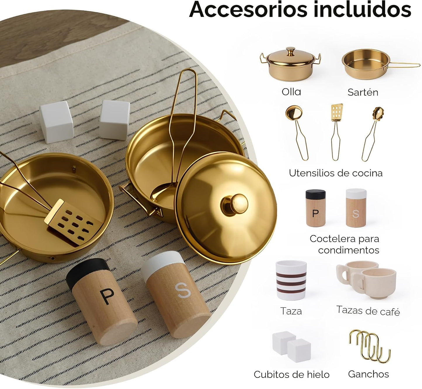 Cocina de Juguete de Madera para Niños \u2013 Electrodomésticos Rea...