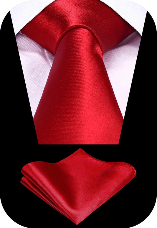 Corbata de satén sólido Tie G Color formal teñido Negro y juego de...