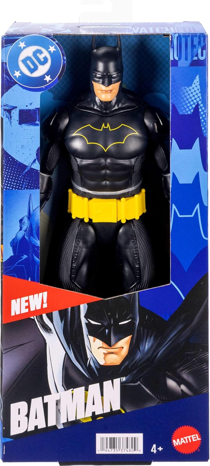 Mattel DC - Figura de acción de Batman de 12 pulgadas, traje negro...