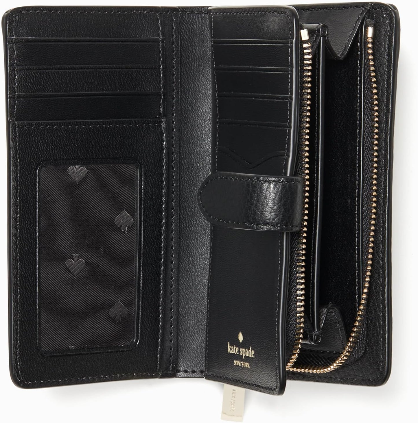 Kate Spade New York Leila - Cartera plegable compacta de piel granu...