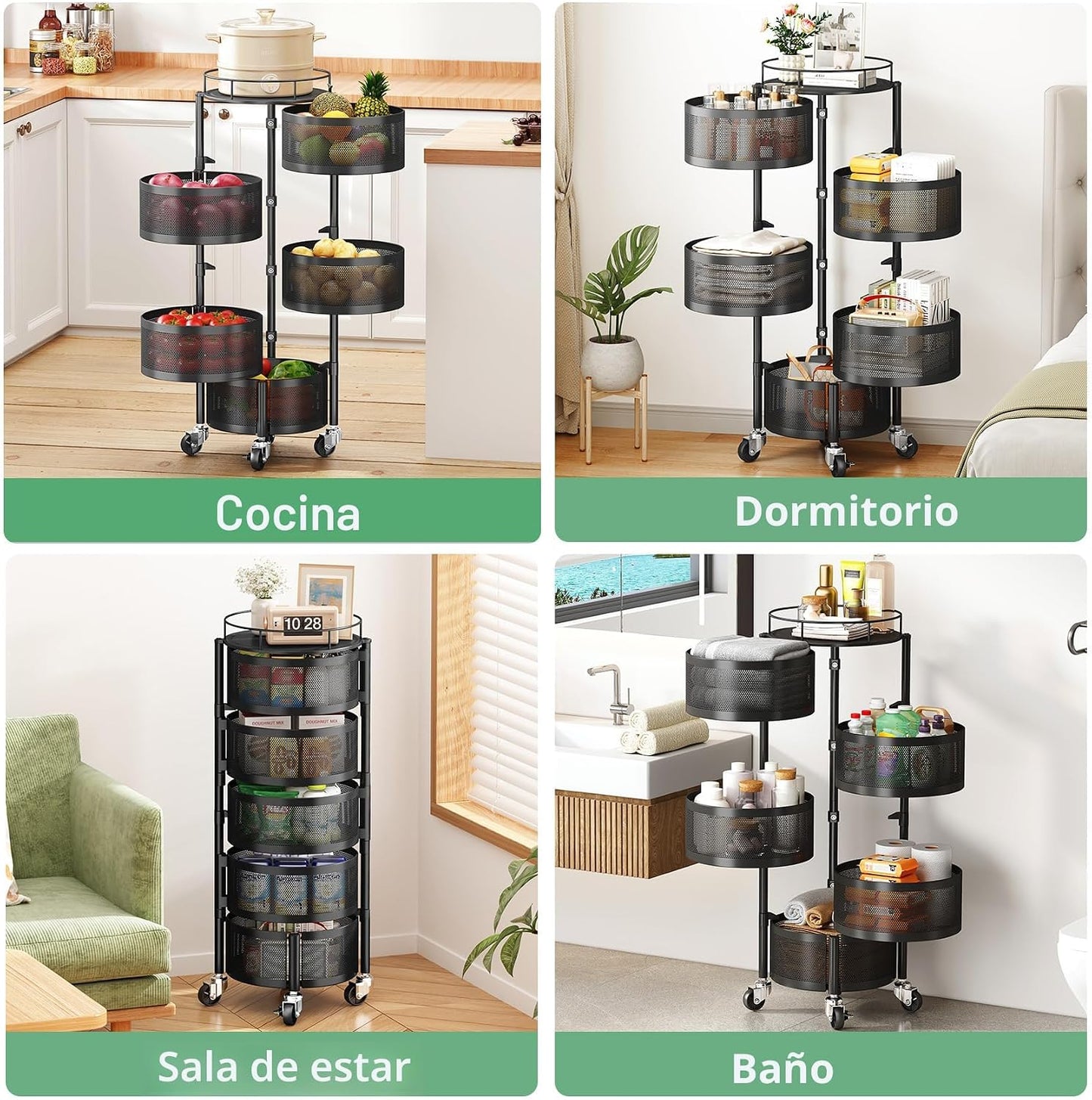SAYZH Cesta de frutas y verduras para cocina, estante de almacenami...
