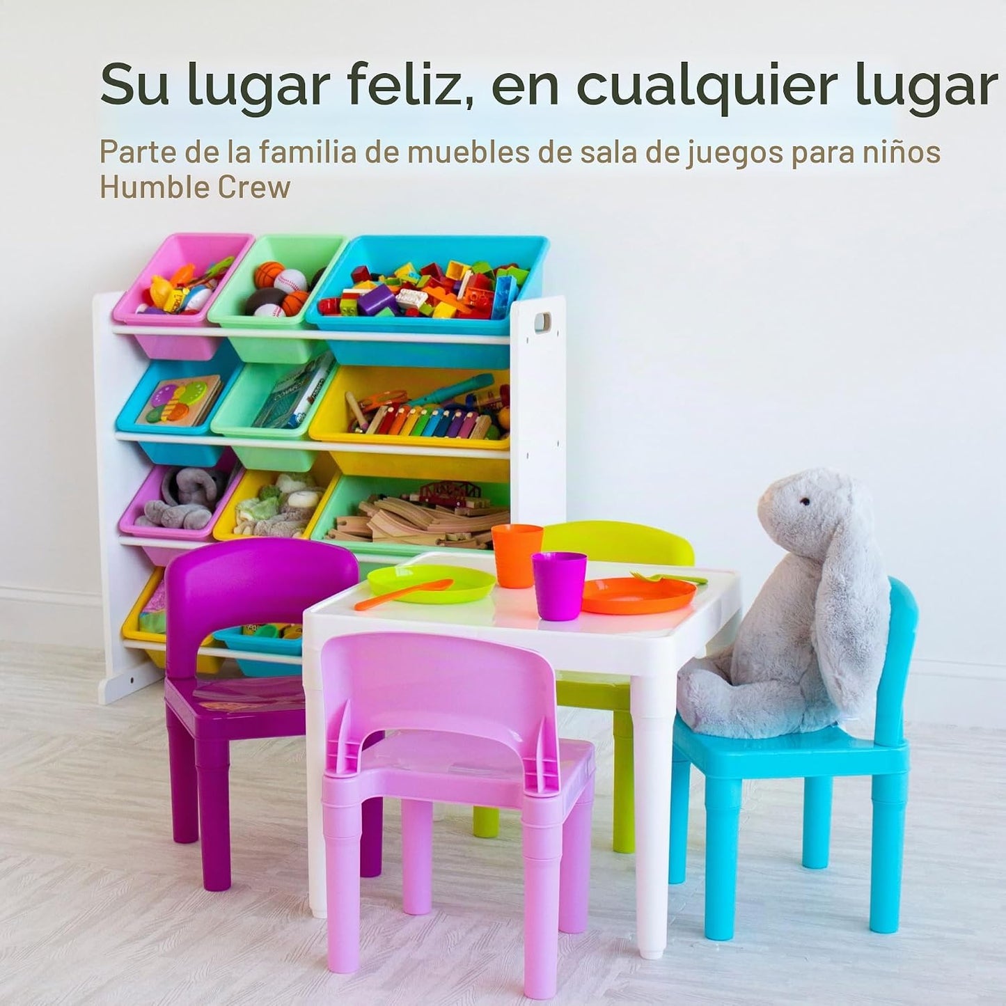 Tot Tutors - Juego de mesa y silla cuadrada de 5 piezas para niños...