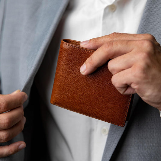 Time Resistance Cartera de cuero para hombre, diseño minimalista co...