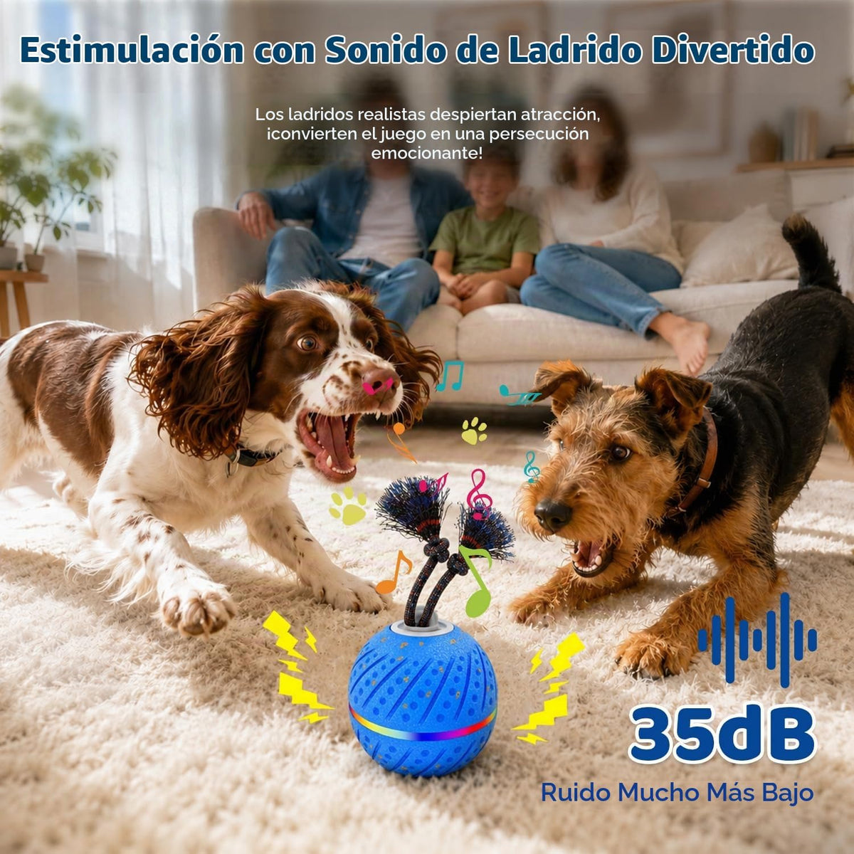 Pelota interactiva inteligente de juguetes para perros para mastica...